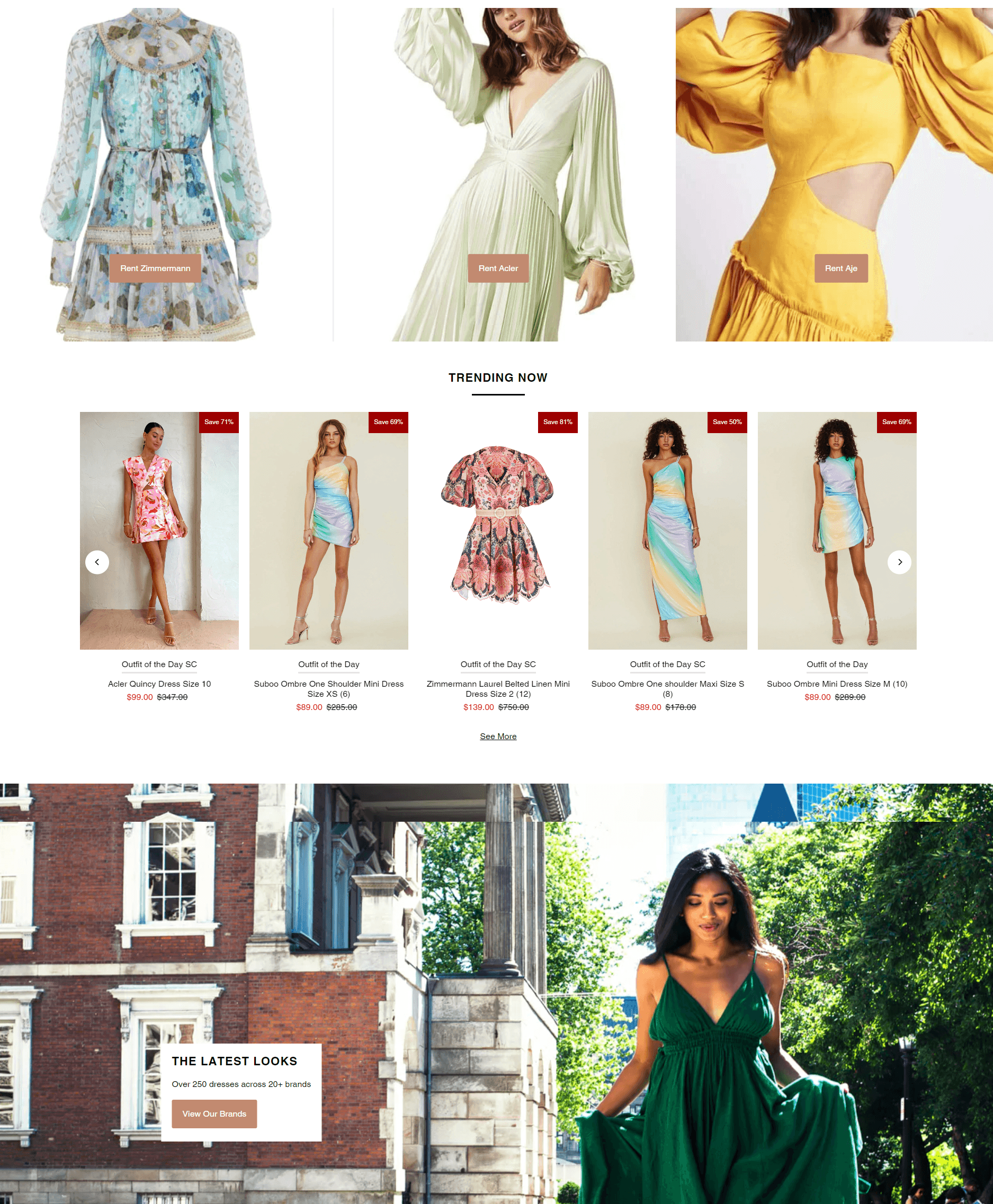 Screenshot showing the Fashion Retail website for Outfit Of The Day SC