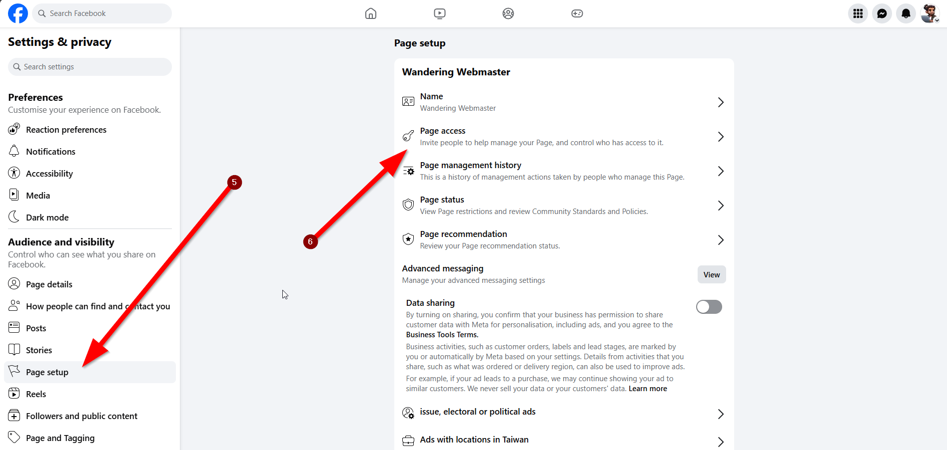 Step 2 - Page Setup and Access